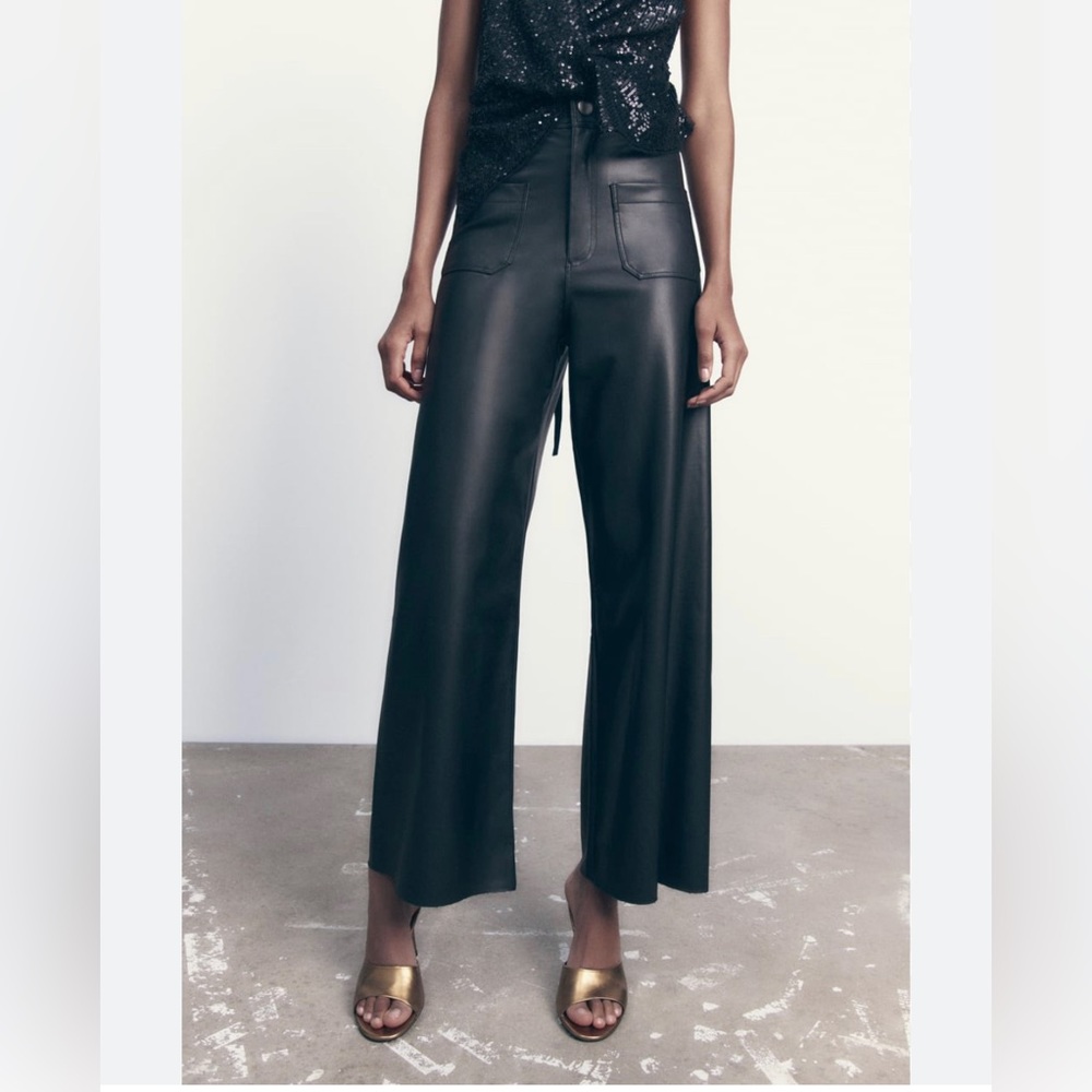 Zara Marine faux leather pants size 6